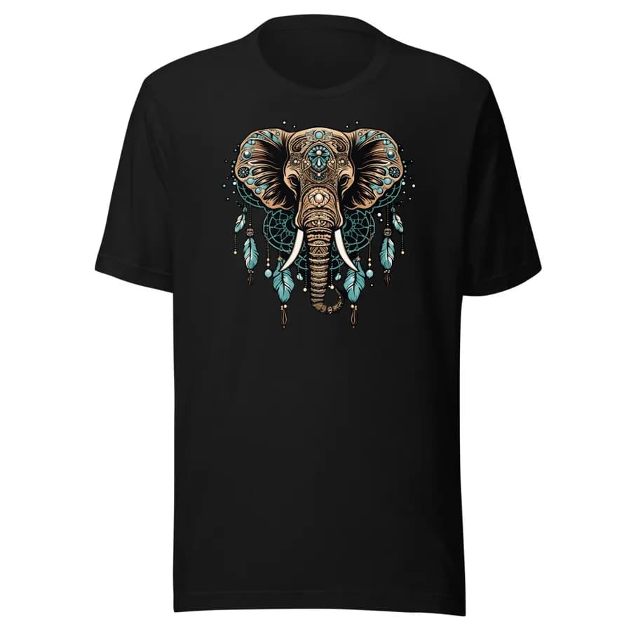 Dreamcatcher Elephant on Black
