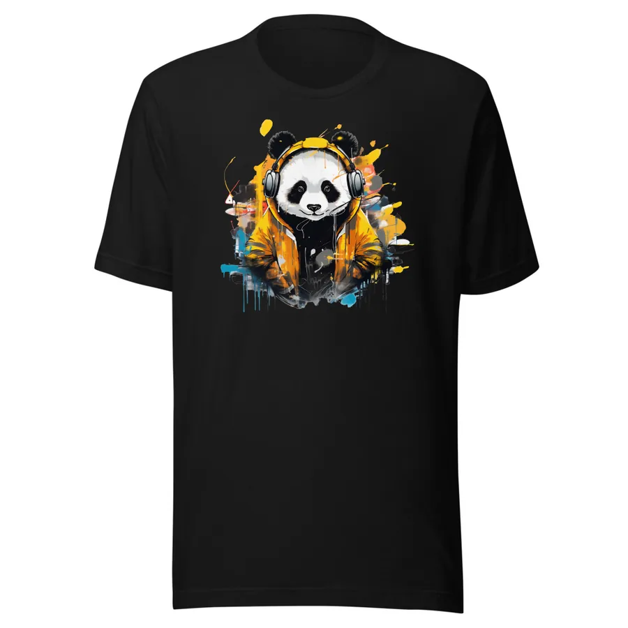 Headphones Panda: Yellow on Black