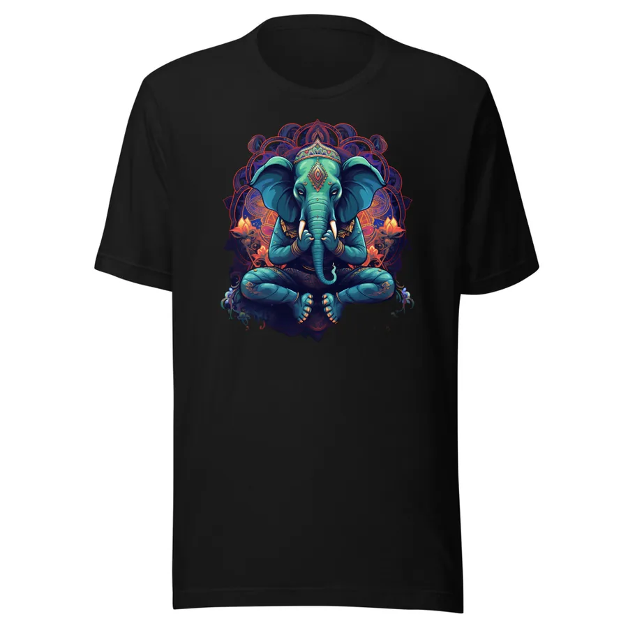 Zen Elephant on Black